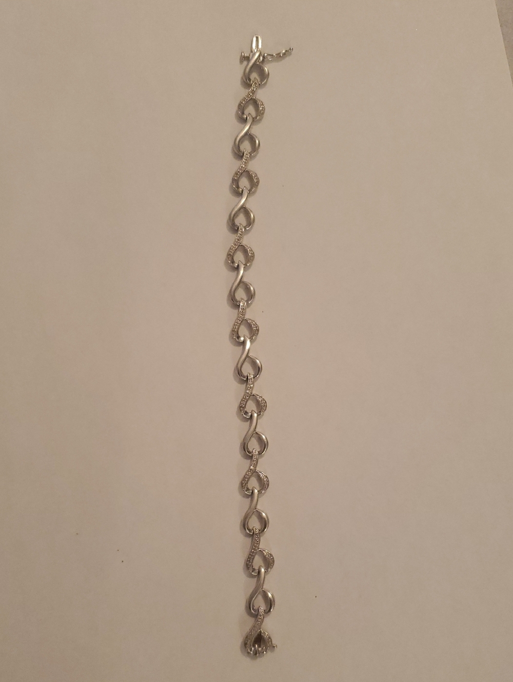 Sun 925 Sterling Silver Bracelet with Clear Stone Accents